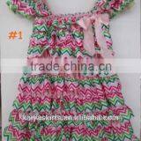 Latest Girls Chevron Dress 2013 Wholesale Fashion New Baby Dresses Posh Design With Bows Infant New Dresses thumbnail-1