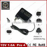 24w for microsoft surface pro 4 adapter laptop power supply 15v 1.6a 15v 1.6a power supply