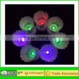 PU Cock Flashing Lighted/ Shining Duck Feather Shuttlecock/LED Badminton Shuttlecock