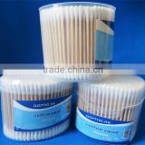 New product wooden stick cotton bud for cosmetic and ear cleaning use 250pcs in round box