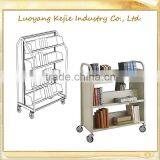 Iron Library Book Cart Rolling Library Cart Book Cart Design Library Book Truck in Metal Library Book Cart thumbnail-1