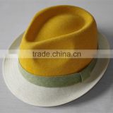 Double color stitching imitation linen hat with one-step modeling technology
