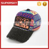 V-336 Custom towel embroidery warm baseball cap hat wholesale winter warm baseball caps