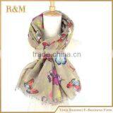 105x180cm Butterfly Printed Scarf With Good Quality thumbnail-2