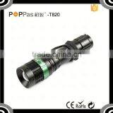POPPAS T820 Hot Sale XPE Led Adjustable Focus Aluminum 1101 Police Flashlight