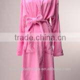 Ladies Pink Velvet Hotel Long Winter Bathrobe thumbnail-1
