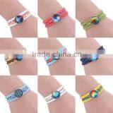 2016 Marilyn Monroe Picture Charm Bronze Color Infinity Cute Charm Leather Glass Cabochon Bracelet thumbnail-1