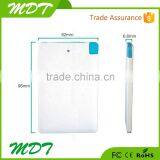 Metal Case Credit Card Shape 2500mAh Portable Power Bank for Smartphones