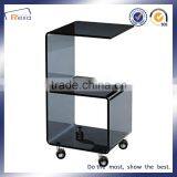 Chinese Factory Tempered Glass Acrylic Coffee Table With Wheels thumbnail-2