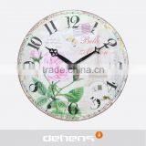 DEHENG Mdf Wall Clock,vintage Round Clock, Round Rose Art Clock thumbnail-1