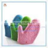 Pink Color Two Fingers Silicone Gloves, Pink Color Two Fingers Grilling Gloves, Pink Color Two Fingers Oven Gloves