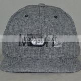 Guangzhou hat factory professional custom 100% cotton/light grey/embroidery logo/flat brim hat