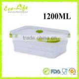 4 Sizes Microwave Dishwasher Safe Silicone Collapsible Lunch Box With Plastic Lid, Foldable Silicone Food Container thumbnail-2