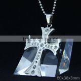 Natural Gemstone Stainless Steel Pendant, Seven Stone Cross Pendant Colorful thumbnail-4