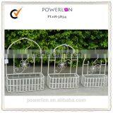 POWERLON Vintage Wrought Iron S/3 Wall Planter Holder Home and Garden Furniture thumbnail-4