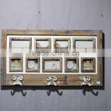 2016 Vintage Wood Wall Shelf With Hooks and Frames thumbnail-3