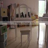 Wooden Furniture Make-up Dressing Table, Wooden Dresser With Mirror and Bench thumbnail-4