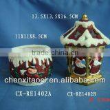 White Porcelain LED Solar Light, LED Christmas Solar Light-Ceramic Christmas Items thumbnail-1