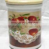 2pcs canister set with wooden lid