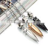 Top Quality Silver Black Gold 42*9mm Men's Bullet Stainless Steel Pendant Necklace thumbnail-2