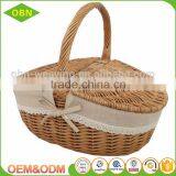 Wholesale Cheap Fruits Food Wicker Hamper Mini Empty Picnic Willow Basket With Cover thumbnail-2