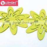 Wall Stickers DIY Wood 3D Flower Shape Home Decal Living Room Murals Wall Wood Furniture Sticker Decor thumbnail-5