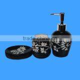Factory Dirct Embossed Flower Ceramic Bathroom Accessories Set 4/s thumbnail-2