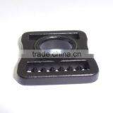 5/8" Chin Strap Buckle, Plastic Adjustable Buckle With Teeth, Plastic Adjustable Loop With Teeth in Black thumbnail-3