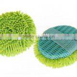 Round Chenille Wash Sponge Pad With Slot Mesh and Band thumbnail-1