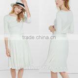 2016 New Style Girls High Waisted Ivory Pleated Midi Skirt thumbnail-3