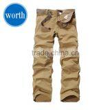 Mens Cargo Pants Plain Khaki Trousers 100% Cotton Custom Made in China thumbnail-1