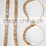 Crystal Necklace String Hoop Earrings Set thumbnail-4