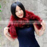 CX-S-26C Fashion Wholesale High Quality Raccoon Fur Scarf For Women thumbnail-3
