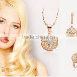 Rose Gold Round Designer With CZ Studded Pendantset thumbnail-4