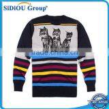 Mens Crew Neck Cartoon Digital Printing Sweater thumbnail-1