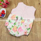 S33496W Summer Floral Print Baby Girls Clothes Flower Retro Infant Jumpsuit Romper thumbnail-3