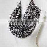 Elephant Pattern Chiffon Infinity Scarf, Circle Scarf, Long Scarf, Spring - Fall - Winter - Summer Fashion thumbnail-4