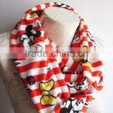 Scarf , Printed White Scarf ,Printed Infinity Scarf ,White Infinity Scarf thumbnail-4