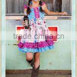 Hand Made Baby Girl Latin Dance Dress Flutter Sleeves A-Line-Dress Floral Print Baby Girl Dress Patterns thumbnail-1