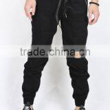 Mens Knee Hole Zipper Pockement Contrast Color Elastic Waistband Casual Joggers Pants thumbnail-1