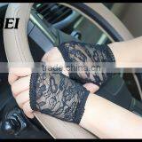 Lace Jacqaurd Sexy Half Hand UV Protect Driving Summer Gloves thumbnail-3