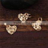 Zinc Based Alloy Hammered Charms Heart Gold Plated W/ Open Loop thumbnail-3