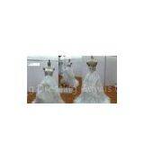 Fully Boned Ivory Color Ball Gown Strapless Empire Real Sample Wedding Dresses with Trains