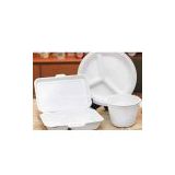 9 inch three compartments lunch box,disposable biodegradable tableware