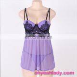 Ohyeah Purple Lace Sex Night Sleeping Dress for Women thumbnail-4