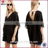 Lace Trim Kaftan Max Fashion Maternity Shirts thumbnail-1