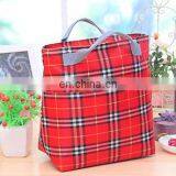 2017 Insulated Cold Canvas Grid Picnic Totes Carry Case Hot Sale Thermal Portable Lunch Bag thumbnail-5