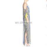 Caftan-style Print Cold Shoulder Silk Casual Chiffon Maxi Dress Latest Elegant Chiffon Casual Dresses thumbnail-2