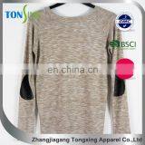 Women's Yarn Dyed Top With PU thumbnail-2