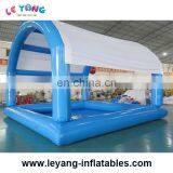 Commercial Grade Rectangular Water Pool With Tent Sunshade / 6m Inflatable Pool With Roof